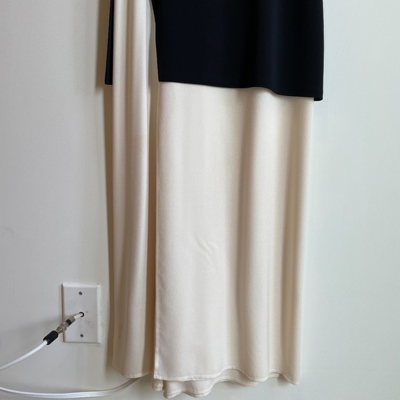 A.L.C. Sleeveless Layered Midi Dress in Black & Off White - Picture 4 of 9